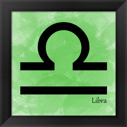 Framed Libra - Green Print