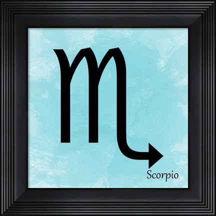 Framed Scorpio - Aqua Print