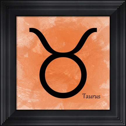 Framed Taurus - Orange Print