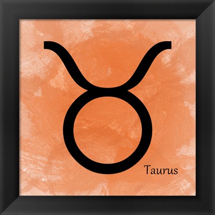 Framed Taurus - Orange Print