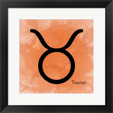 Framed Taurus - Orange Print