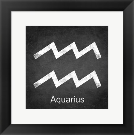 Framed Aquarius - Black Print