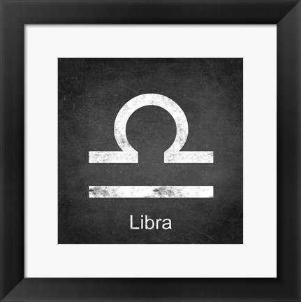 Framed Libra - Black Print