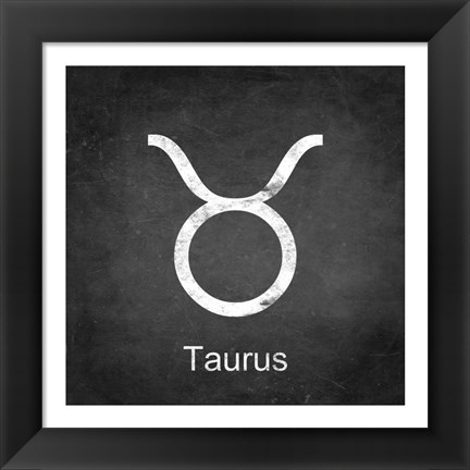 Framed Taurus - Black Print