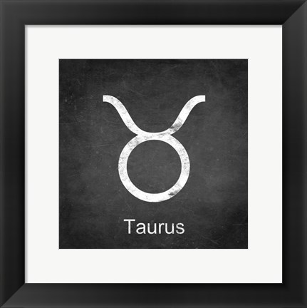 Framed Taurus - Black Print