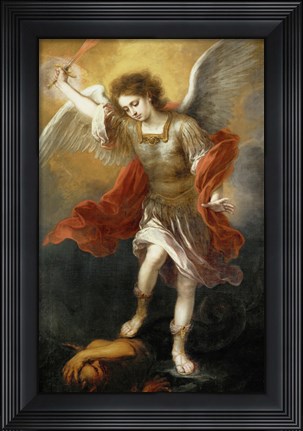 Framed Archangel Michael Hurls the Devil into the Abyss, c. 1665-1668 Print