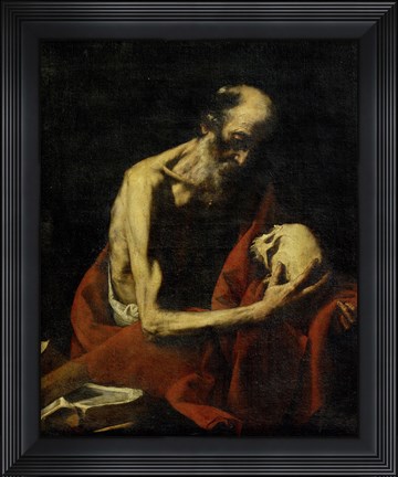 Framed Saint Jerome Meditating Print