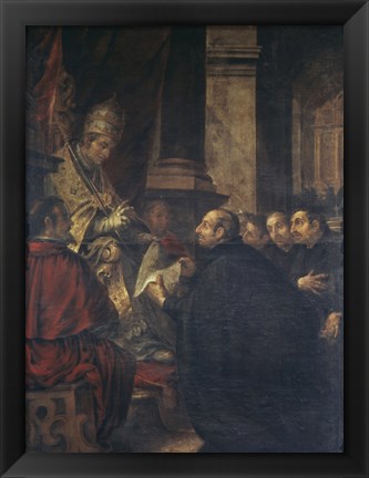 Framed Saint Ignatius of Loyola Receives Papal Bull from Pope Paul III Print