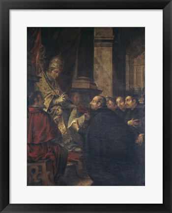 Framed Saint Ignatius of Loyola Receives Papal Bull from Pope Paul III Print