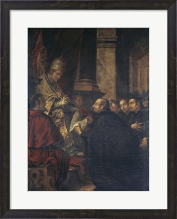 Framed Saint Ignatius of Loyola Receives Papal Bull from Pope Paul III Print