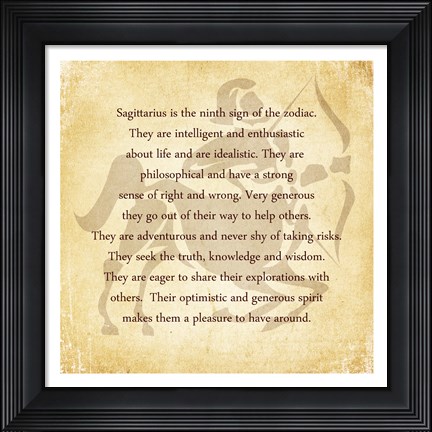 Framed Sagittarius Character Traits Print