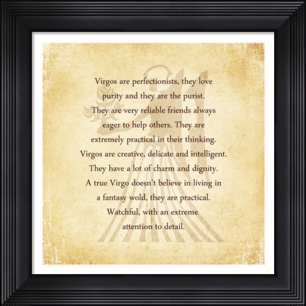 Framed Virgo Character Traits Print