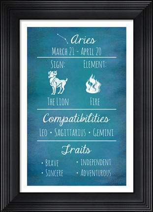 Framed Aries Zodiac Sign Print