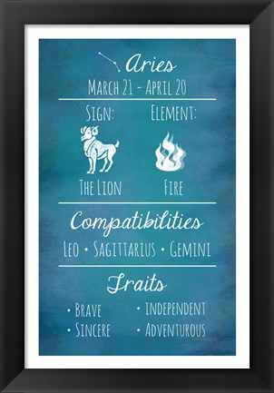 Framed Aries Zodiac Sign Print