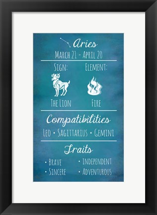 Framed Aries Zodiac Sign Print