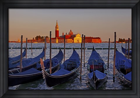 Framed Gondolas at Sunset Print
