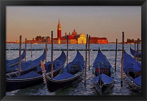 Framed Gondolas at Sunset Print