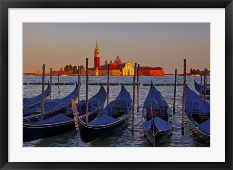 Framed Gondolas at Sunset Print