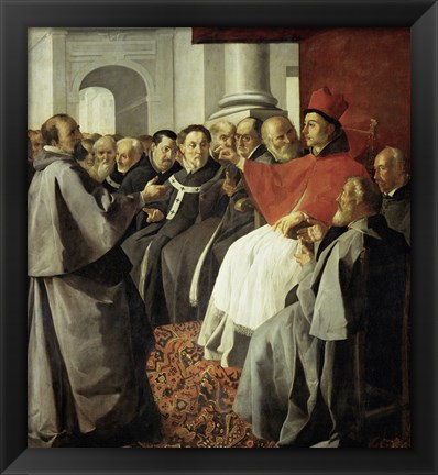 Framed Saint Bonaventura at the Church Council of Lyon Print