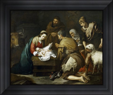 Framed Adoration of the Shepherds, 1655-1660 Print