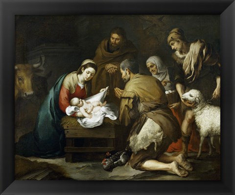 Framed Adoration of the Shepherds, 1655-1660 Print