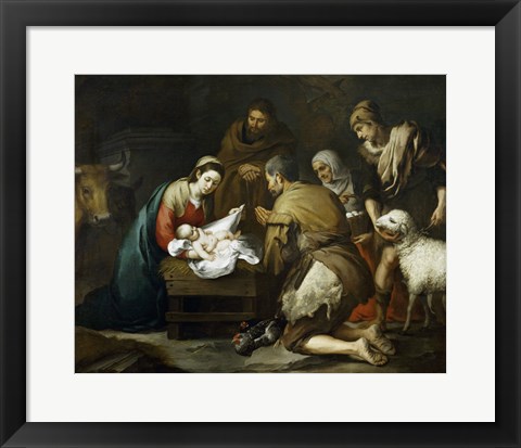 Framed Adoration of the Shepherds, 1655-1660 Print