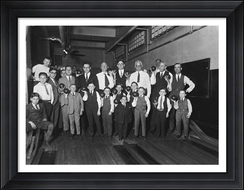 Framed Bowling, 1924 Print