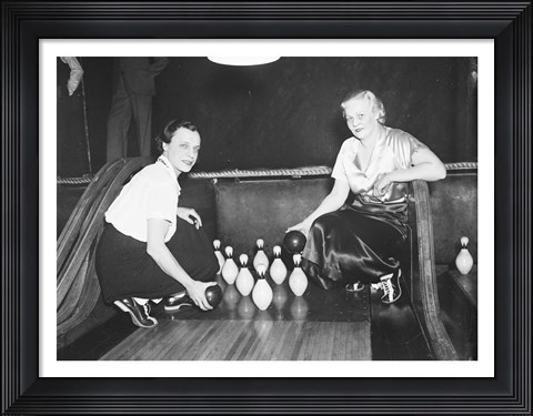 Framed Bowling Alley, 1936 Print