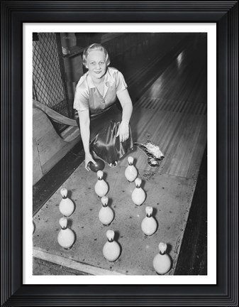 Framed Bowling Alley, 1936 Print