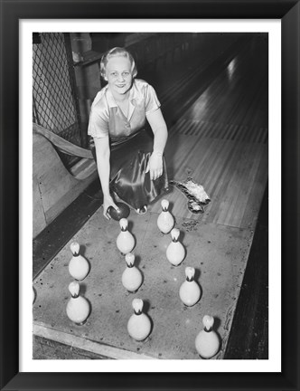 Framed Bowling Alley, 1936 Print