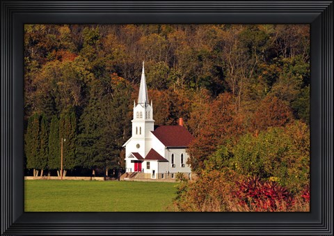 Framed Church In the Valley Print