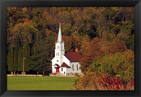 Framed Church In the Valley Print