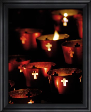 Framed Lighted Candles Print