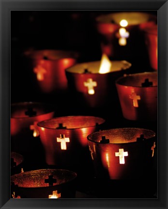 Framed Lighted Candles Print