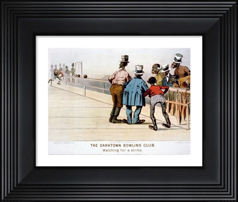 Framed Darktown Bowling Club: Watching for a Strike Print