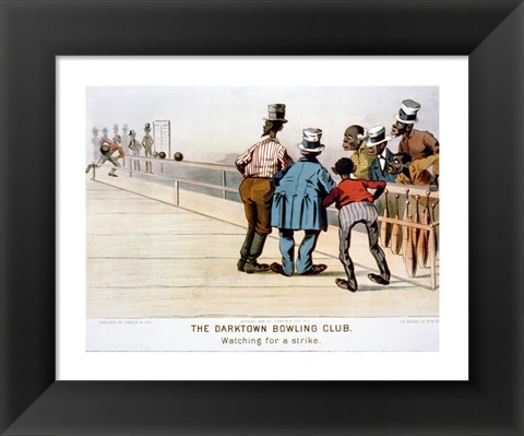 Framed Darktown Bowling Club: Watching for a Strike Print