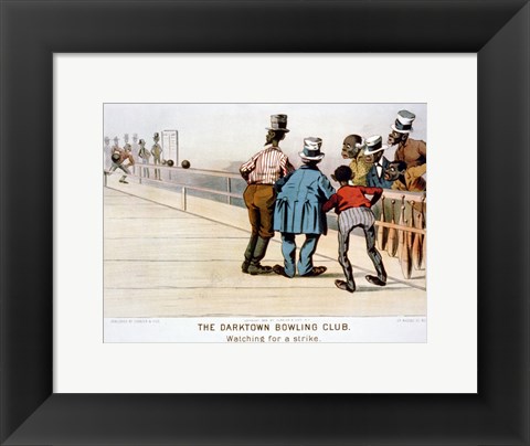 Framed Darktown Bowling Club: Watching for a Strike Print