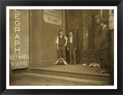 Framed Bowling Alley Boys, New Haven, Connecticut Print