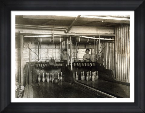 Framed Bowling Alley Employees, New York Print