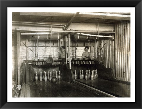 Framed Bowling Alley Employees, New York Print