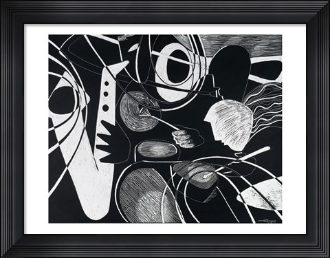 Framed Sound Waves Print