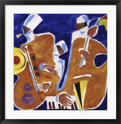 Framed Jazz Collage I Print