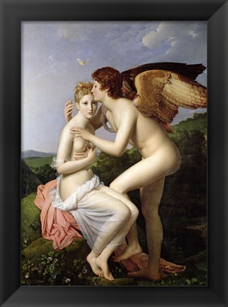 Framed Psyche Receiving the First Kiss of Cupid, 1798 Print