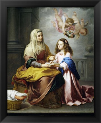 Framed Saint Anne and the Virgin Print