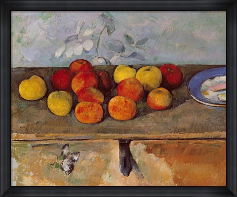 Framed Still life of apples and Biscuits Print