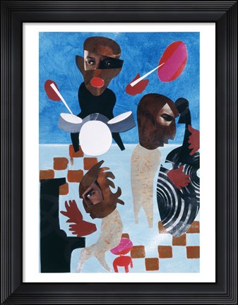 Framed Untitled (Jazz with Blue Background) Print