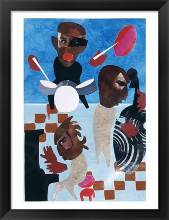 Framed Untitled (Jazz with Blue Background) Print