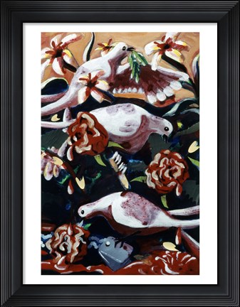 Framed Untitled (Birds and Flowers) Print