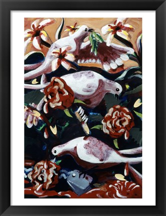 Framed Untitled (Birds and Flowers) Print