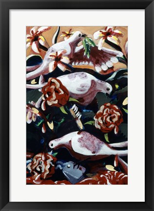 Framed Untitled (Birds and Flowers) Print